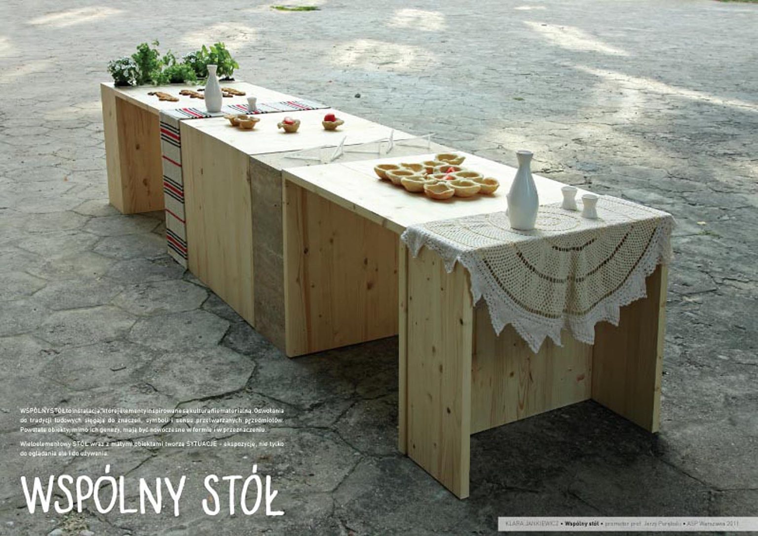 Klara Jankiewicz WSPÓLNY STÓŁ. Dyplom magisterski, promotor: prof. Jerzy Porębski