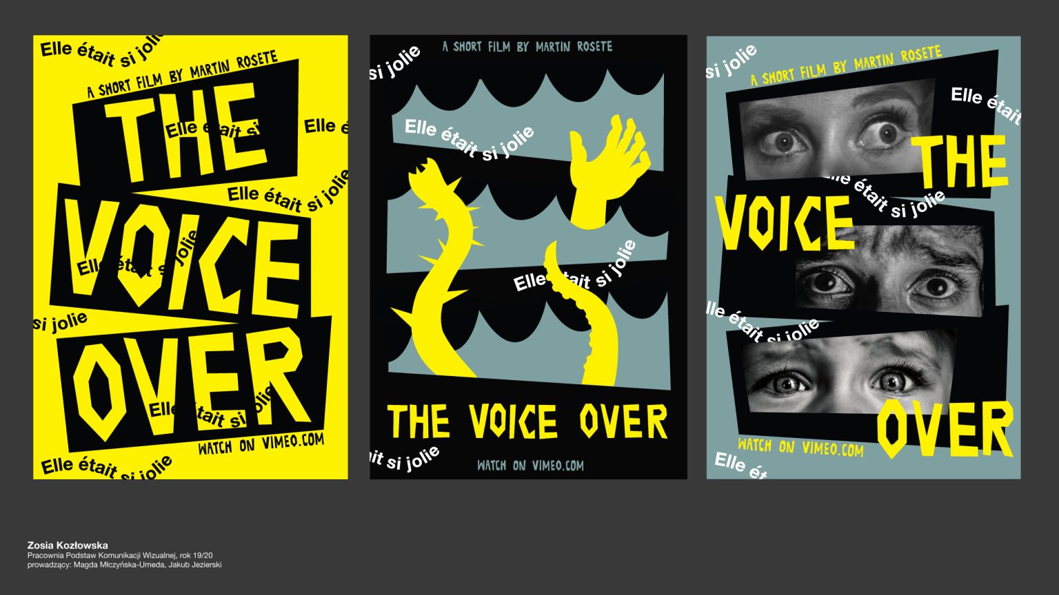 Zosia Kwiatkowska „The Voice Over” plakat typograficzny, graficzny, fotograficzny