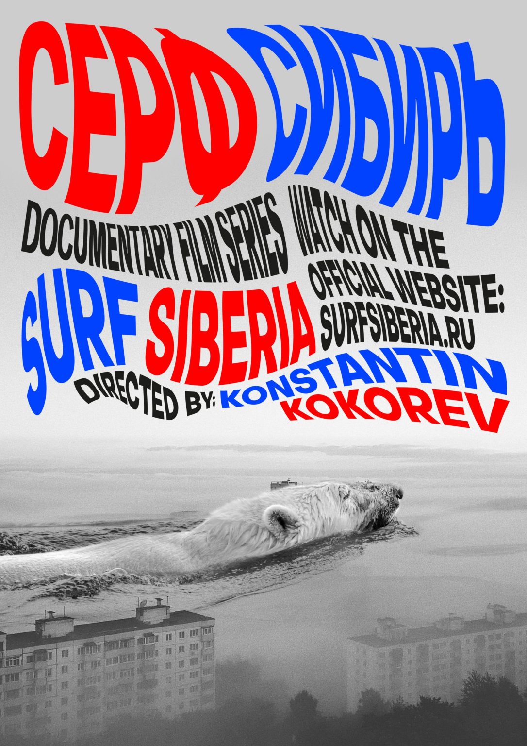 Paweł Bielecki, Surf Siberia, plakat fotograficzny. Pracownia Podstaw Komunikacji Wizualnej, dr Magdalena Małczyńska-Umeda, mgr Ja­kub Je­zier­ski