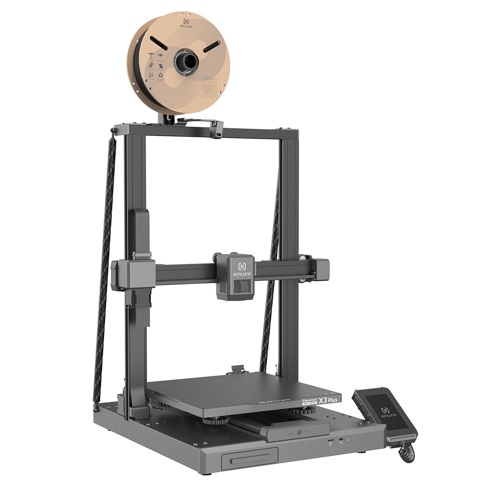Drukarka 3D Artillery Sidewinder X3 Plus z uchwytem na filament, dużym polem roboczym i ekranem dotykowym