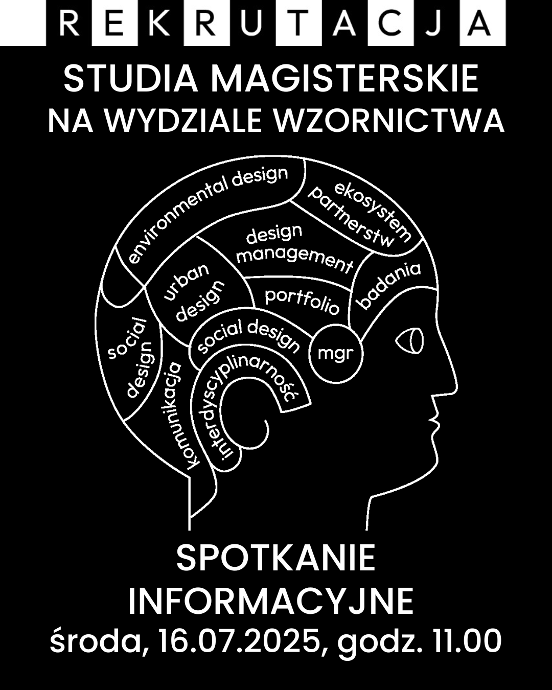 grafika dotycząca spotkania informacyjnego o studiach magisterskich Projektowanie i badania na Wzornictwie