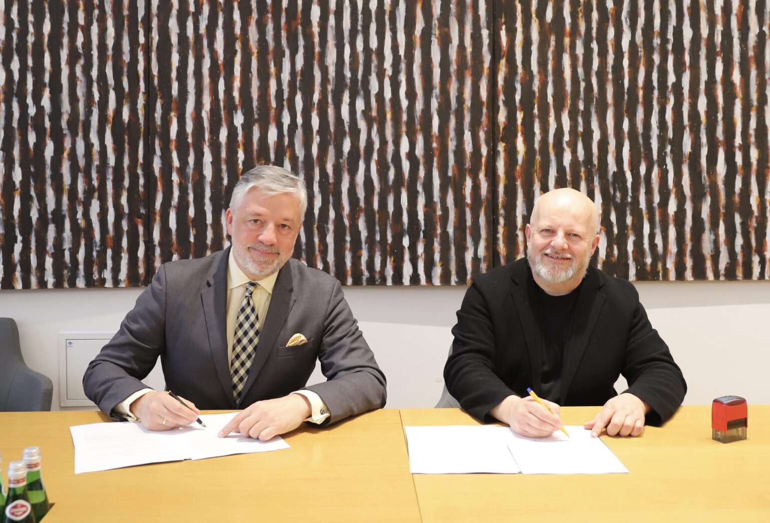 Dr Filip Czernicki – Prezes Zarządu spółki CPK i prof. Błażej Ostoja Lniski – Rektor ASP w Warszawie, Warszawa, 13 stycznia 2026 r., fot. Martyna Mulska