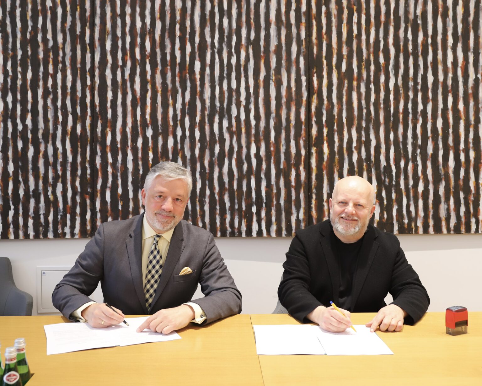 Dr Filip Czernicki – Prezes Zarządu spółki CPK i prof. Błażej Ostoja Lniski – Rektor ASP w Warszawie, Warszawa, 13 stycznia 2026 r., fot. Martyna Mulska