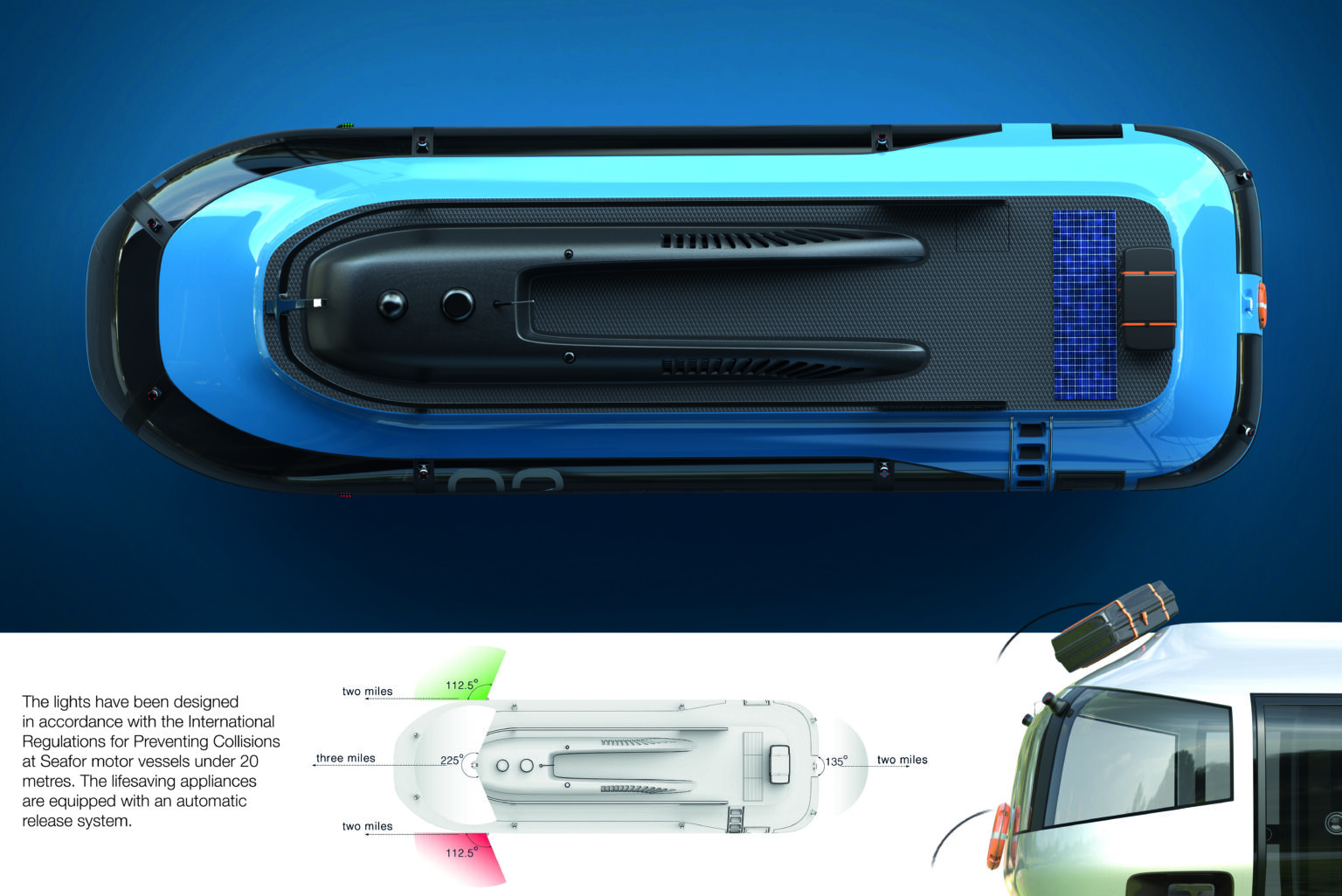 Łucja Paszkowska, „Ekologiczna pasażerska jednostka śródlądowa”, plansza do dyplomu licencjackiego, 2025