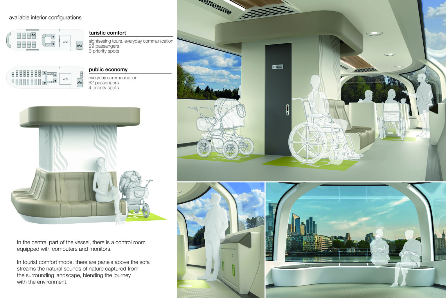 Łucja Paszkowska, „Ekologiczna pasażerska jednostka śródlądowa”, plansza do dyplomu licencjackiego, 2025