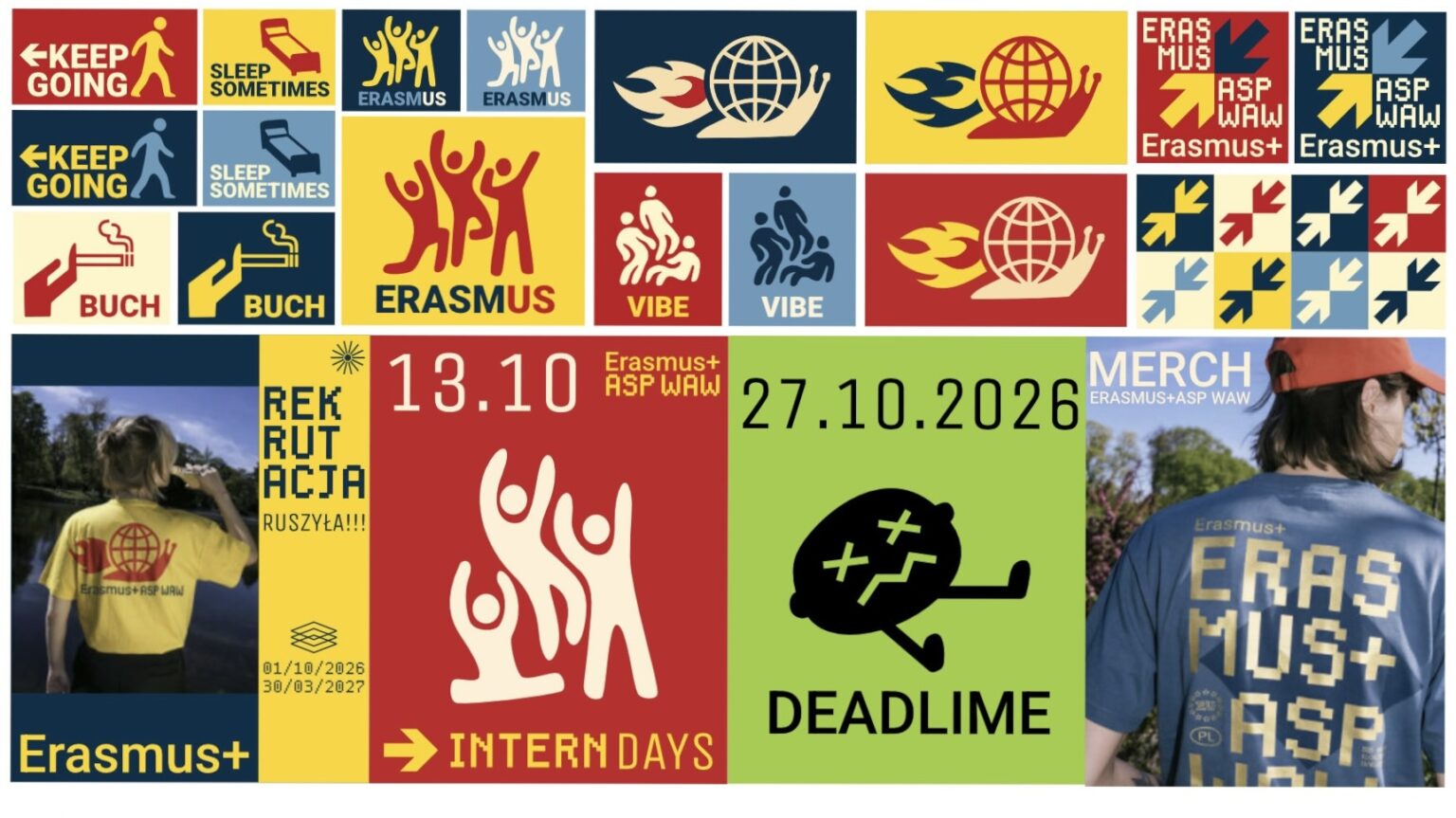 Gabriela Białek, wizualizacje do konkursu na projekt nowej identyfikacji wizualnej programu Erasmus+