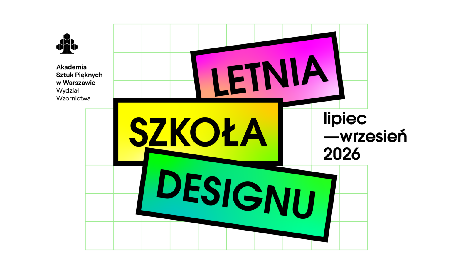 Grafika z logotypem Letniej Szkoły Designu 2026